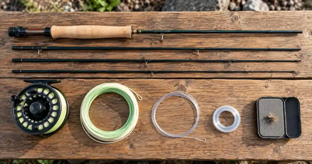 fly fishing rod setup