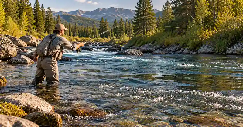 fly fishing rainbow trout