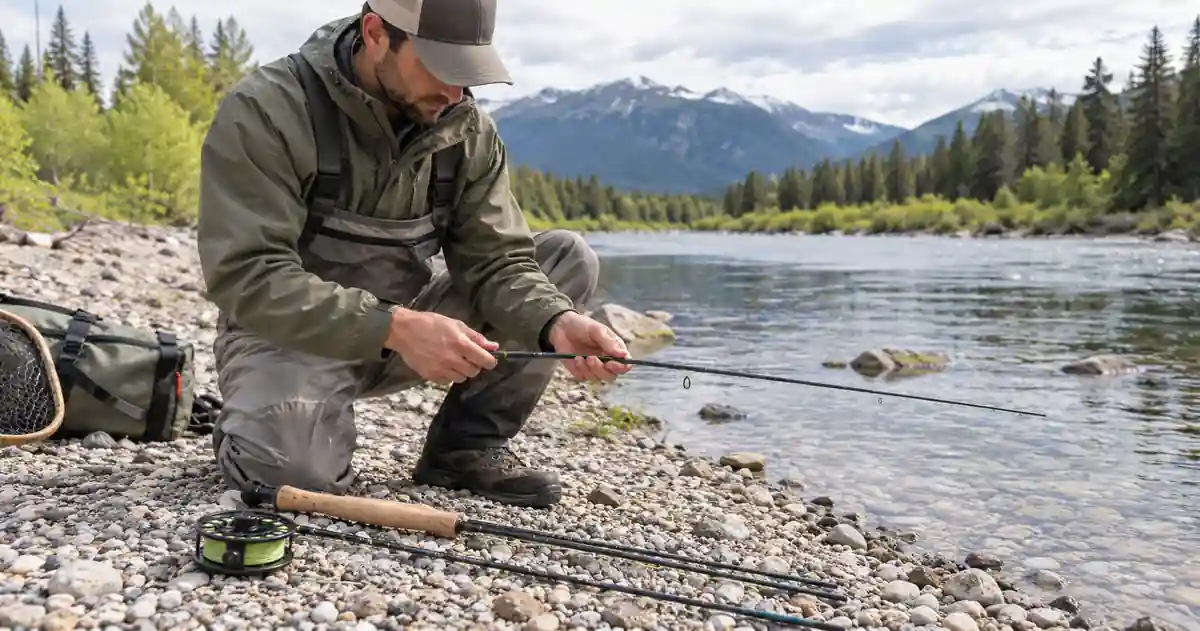 fly fishing rod setup