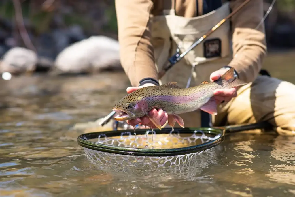 fly fishing rainbow trout